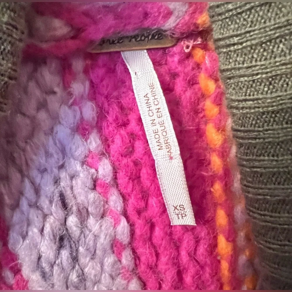 NWT Free People Pink Tiger Knit Duster